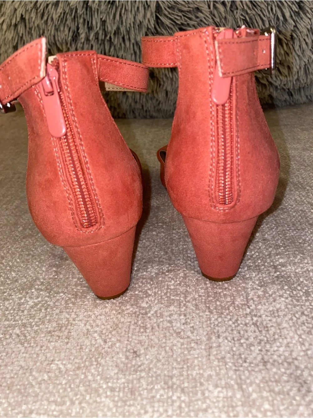Torrid Coral Pink Faux Suede Wedge Heels 8.5W